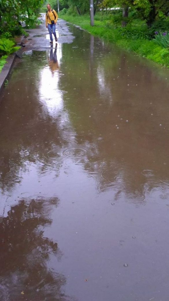 Через зливу черкаська вулиця потопає в болоті (фотофакт)
