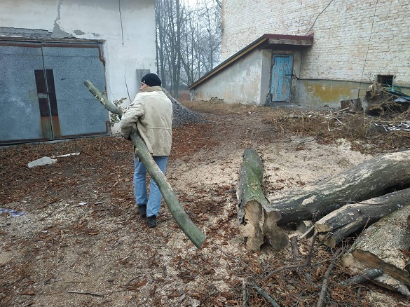 На Черкащині адмінпорушник заготовлює дрова для дитячого садка (ФОТО)
