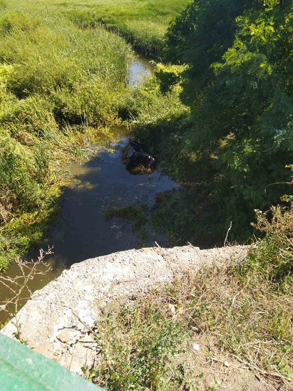 На Черкащині автомобіль із водієм упав у річку (ФОТО)