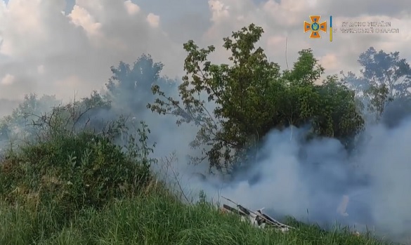 На Черкащині пожежа поширилася майже на гектар відкритої території