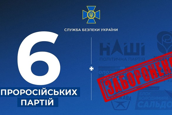 В Україні заборонили діяльність 6 проросійських партій