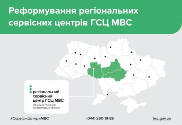 Сервісні центри МВС Черкаської, Вінницької та Кіровоградської областей об’єднали в один підрозділ